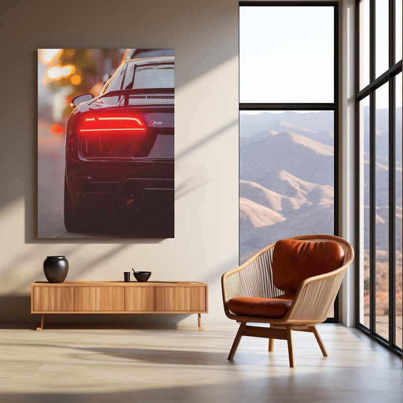 LED | Audi R8 Redline Neon LED Metal Frame | Supercar Wall Art with LED Glow - TURTLEWINGS 