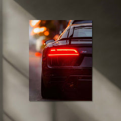 LED | Audi R8 Redline Neon LED Metal Frame | Supercar Wall Art with LED Glow - TURTLEWINGS 