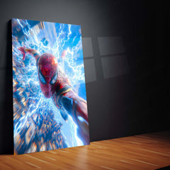 Spider-Man Action Metal Poster | Web-Slinger Superhero Wall Art | Dynamic Comic Style Metal Print – product image 2