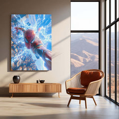 Spider-Man Action Metal Poster | Web-Slinger Superhero Wall Art | Dynamic Comic Style Metal Print – product image 3