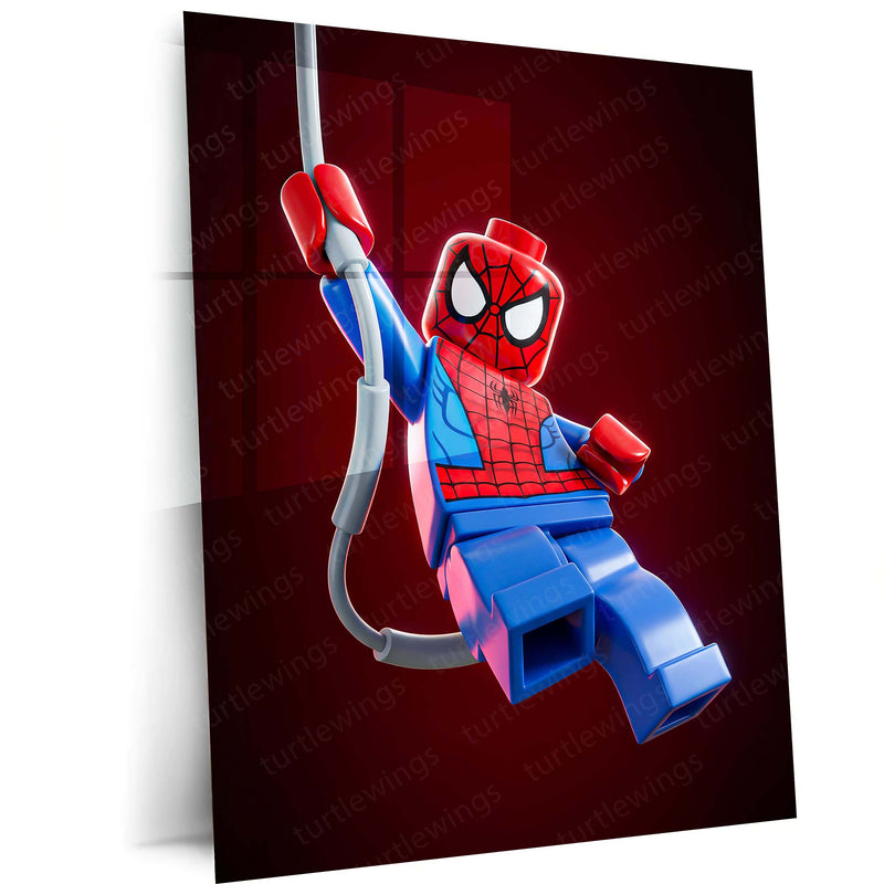 LEGO Spider-Man Metal Poster | Web-Swinging Superhero Toy Wall Art | Kids & Gaming Room Metal Print – main product image