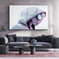 Spider-Gwen Metal Poster | Gwen Stacy Spider-Verse Wall Art | White Hood Superhero Metal Print – product image 3