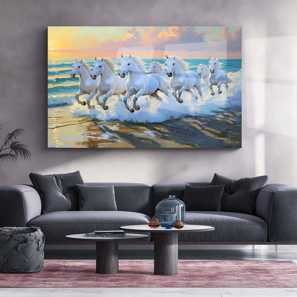 7 Horses Vastu Metal Frame – Symbol of Success & Prosperity 1 - TURTLEWINGS 