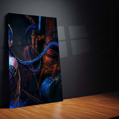 Gaming Metal Poster Set of 3 | Jinx Arcane Blue Energy Weapon Triptych Wall Art – product image 5