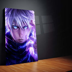 Anime Metal Poster Set of 3 | Jujutsu Kaisen | Satoru Gojo Purple Energy & Six Eyes Triptych Wall Art – product image 4