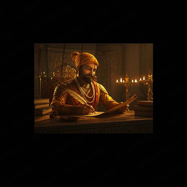 Chhatrapati Shivaji Maharaj Metal Frame | Warrior King Wall Art | Metal Frame 09