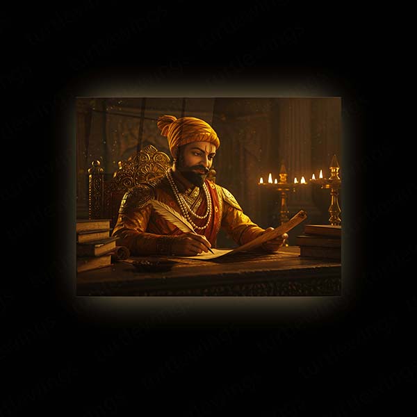 Chhatrapati Shivaji Maharaj Metal Frame | Warrior King Wall Art | Metal Frame 09