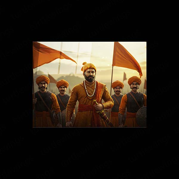 Chhatrapati Shivaji Maharaj Metal Frame | Warrior King Wall Art | Metal Frame 10