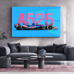 Alpine A525 Metal Frame | 2024 Formula 1 Car Wall Art - TURTLEWINGS 