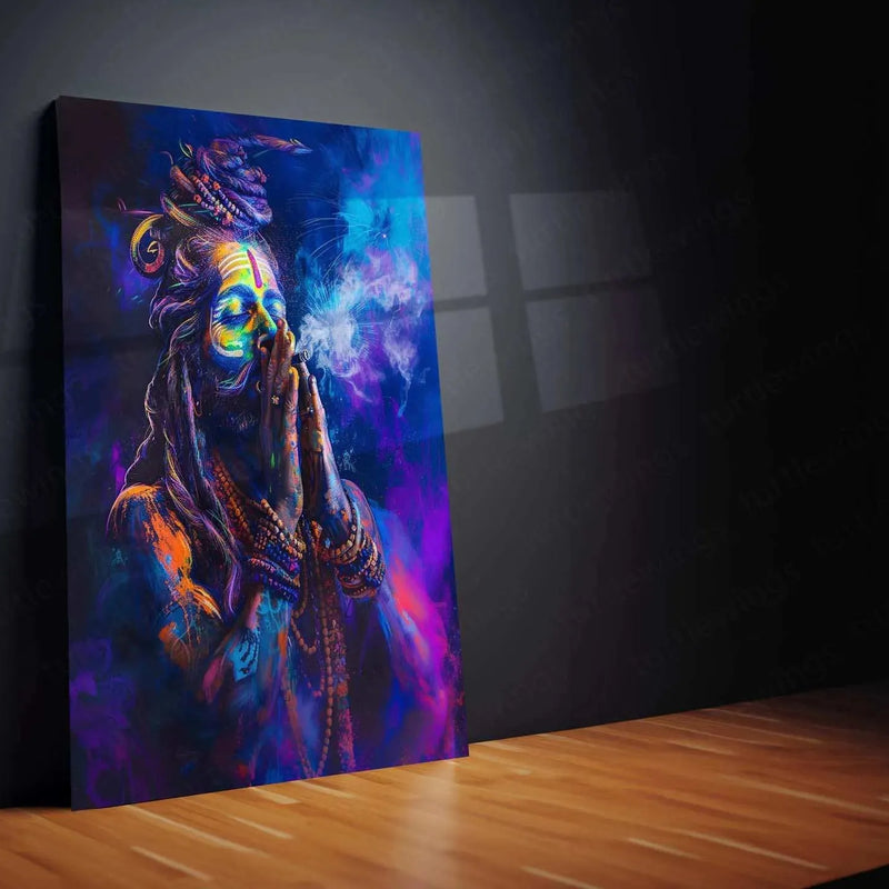 Aghori Metal Poster – Mystical Shiva Sadhu Wall Art | Spiritual & Dark Aesthetic Decor - TURTLEWINGS 