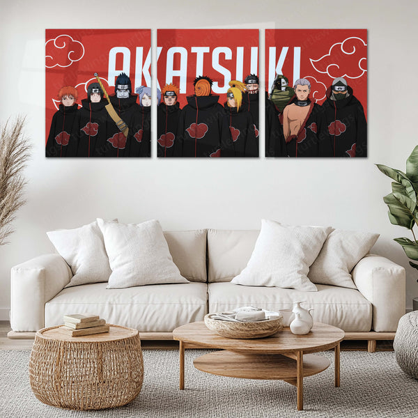 Anime Metal Poster Set of 3 | Naruto | Akatsuki Members Group Wall Art – main product image