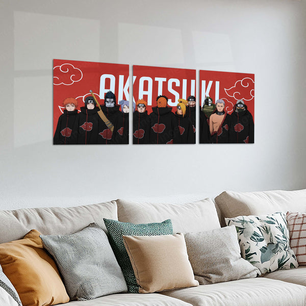 Anime Metal Poster Set of 3 | Naruto | Akatsuki Members Group Wall Art – product image 2