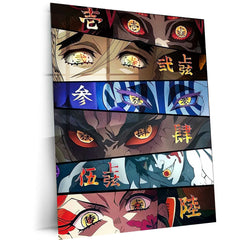 Demon Slayer Hashira Eyes Metal Poster | Anime Wall Art | Gifting for Otaku Fans