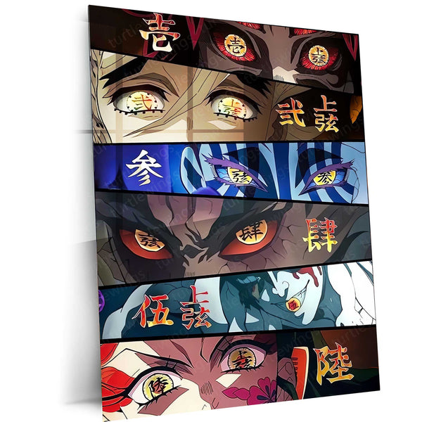 Demon Slayer Hashira Eyes Metal Poster | Anime Wall Art | Gifting for Otaku Fans