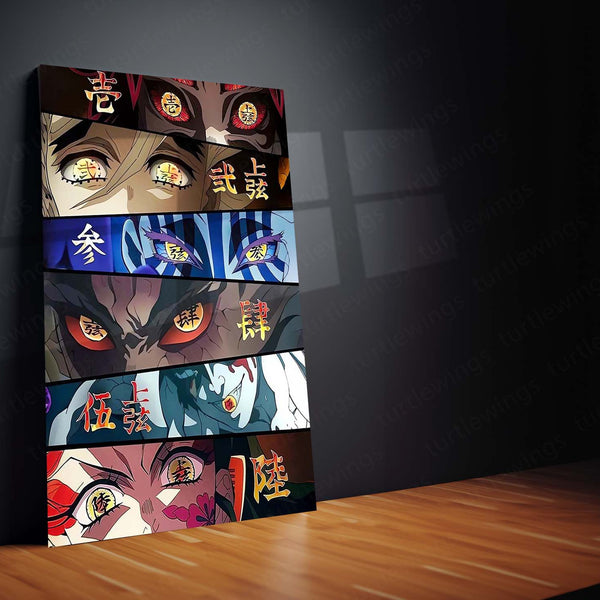 Demon Slayer Hashira Eyes Metal Poster | Anime Wall Art | Gifting for Otaku Fans