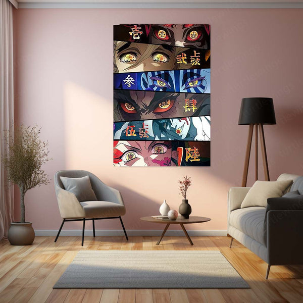 Demon Slayer Hashira Eyes Metal Poster | Anime Wall Art | Gifting for Otaku Fans