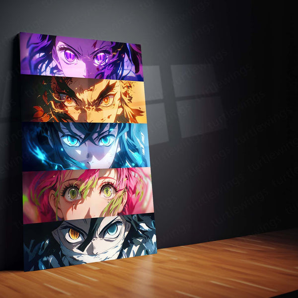Upper Moon Eyes Metal Poster | Demon Slayer Villains Wall Art | Anime Decor