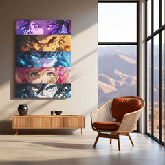 Upper Moon Eyes Metal Poster | Demon Slayer Villains Wall Art | Anime Decor