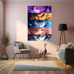 Upper Moon Eyes Metal Poster | Demon Slayer Villains Wall Art | Anime Decor