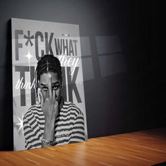 Quote Metal Poster | A$AP Rocky | “F*CK WHAT THEY THINK” | Street Motivation Metal Poster Frame - TURTLEWINGS 