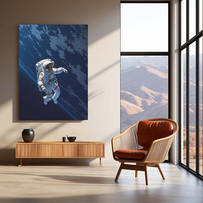 Lost in Space – Astronaut Metal Frame Poster | Cosmic Wall Art - TURTLEWINGS 