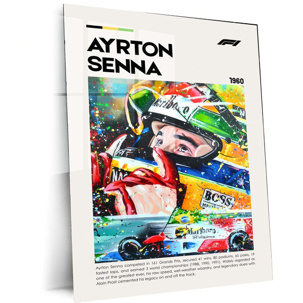 Ayrton Senna Metal Frame | Legendary F1 Driver Wall Art - TURTLEWINGS 