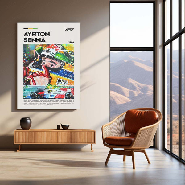 Ayrton Senna Metal Frame | Legendary F1 Driver Wall Art - TURTLEWINGS 