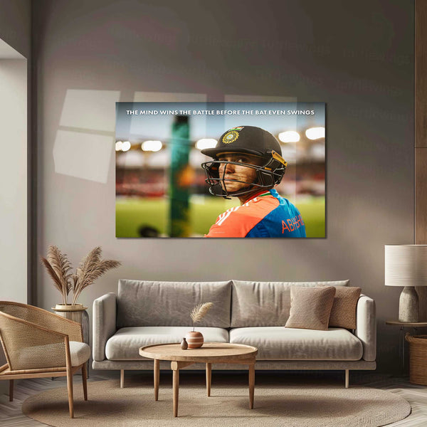 Cricket Metal Frame | Abhishek Sharma – The Mind Wins The Battle Before The Bat Even Swings | ICC Men's T20 World Cup 2026 Metal Frame