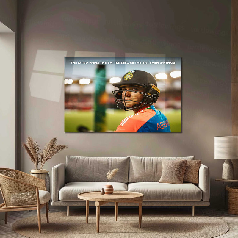 Cricket Metal Frame | Abhishek Sharma – The Mind Wins The Battle Before The Bat Even Swings | ICC Men's T20 World Cup 2026 Metal Frame