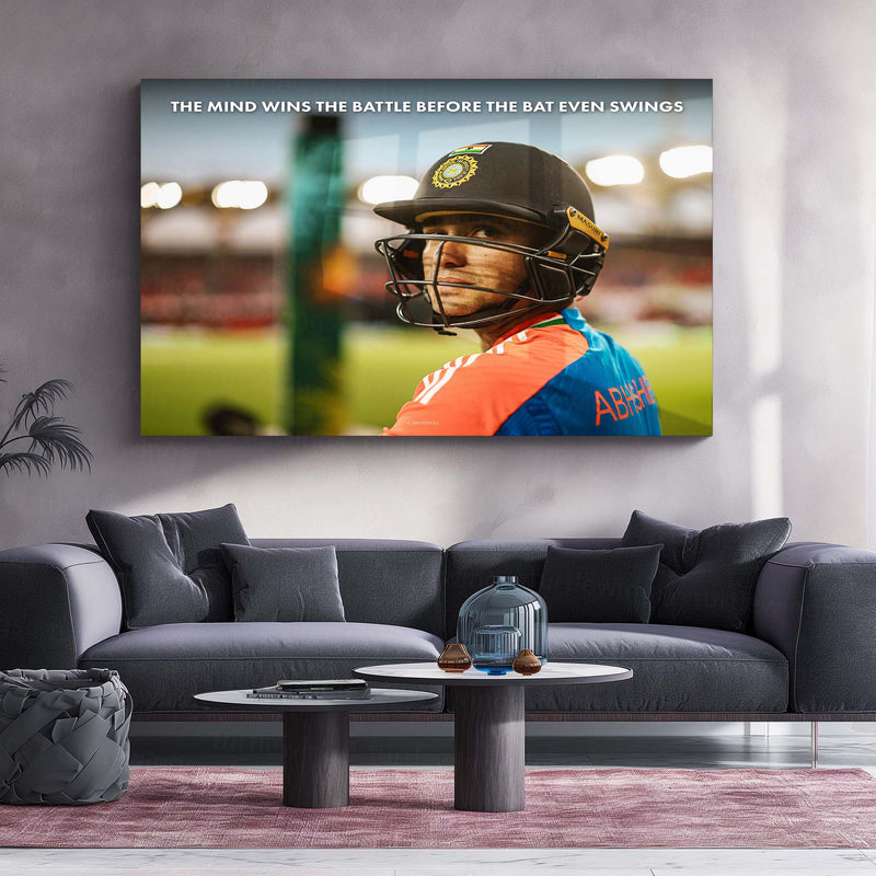 Cricket Metal Frame | Abhishek Sharma – The Mind Wins The Battle Before The Bat Even Swings | ICC Men's T20 World Cup 2026 Metal Frame