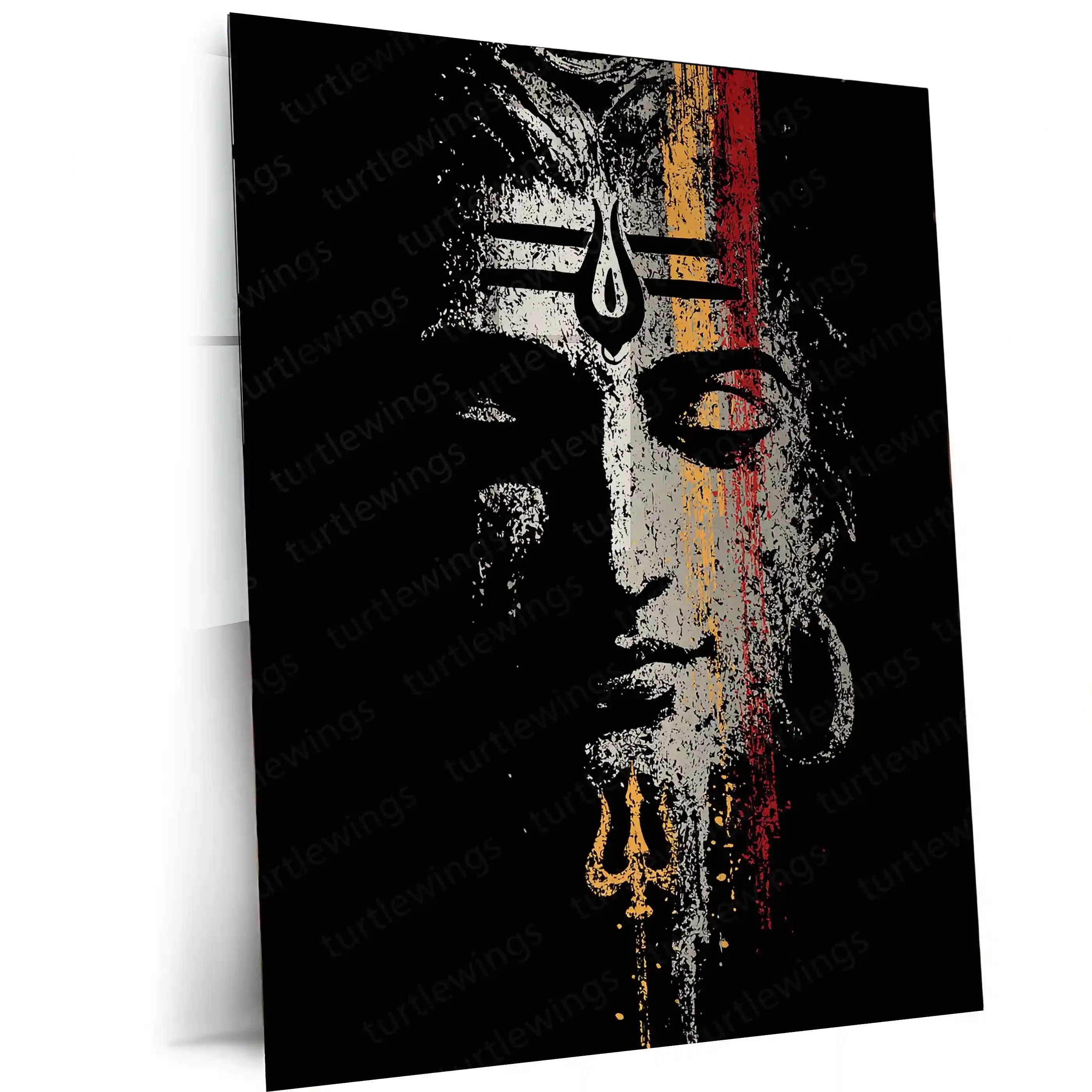 Shiv Turtle Lord Shiva – Trishul and Third Eye Metal Frame | Mahadev Spiritual Wal ...