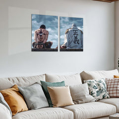 Anime Metal Poster Set of 2 | One Piece | Ace & Garp Emotional Family Wall Art – product image 2