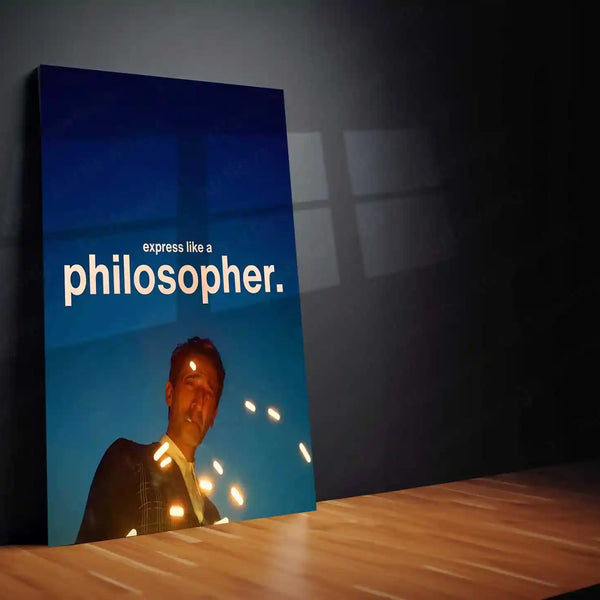 Quote Metal Poster | Adrien Brody | “Express Like a Philosopher” | Cinematic Motivational Metal Poster Frame - TURTLEWINGS 