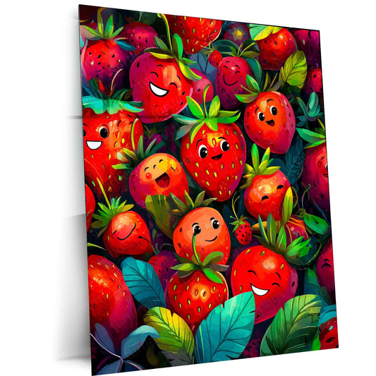 Urban Aesthetic Metal Poster | Aesthetic Strawberry Metal Poster – Sweet & Vibrant Wall Art