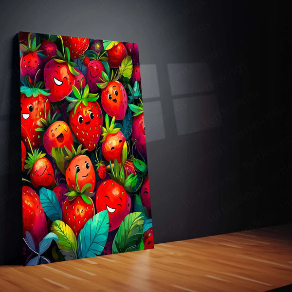 Urban Aesthetic Metal Poster | Aesthetic Strawberry Metal Poster – Sweet & Vibrant Wall Art - TURTLEWINGS 