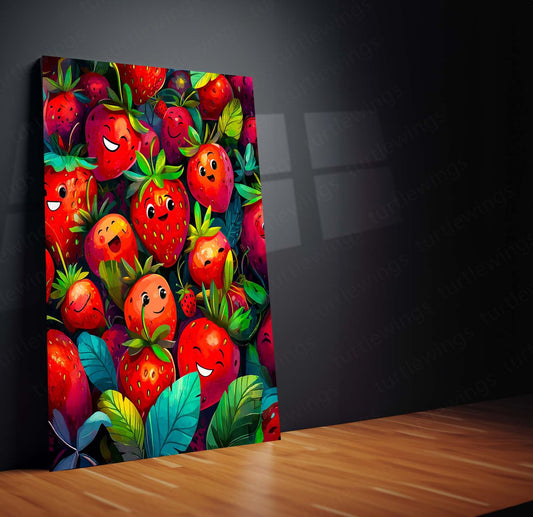 Urban Aesthetic Metal Poster | Aesthetic Strawberry Metal Poster – Sweet & Vibrant Wall Art