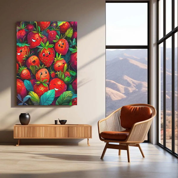 Urban Aesthetic Metal Poster | Aesthetic Strawberry Metal Poster – Sweet & Vibrant Wall Art - TURTLEWINGS 