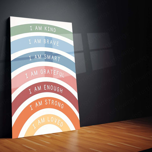 Quote Metal Poster | Affirmations of Strength – Motivational Metal Poster | Inspirational Quote Wall Frame