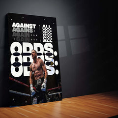 Against All Odds – Boxing Grit Metal Frame | Fighter’s Spirit Motivational Wall Art | Underdog Victory Poster