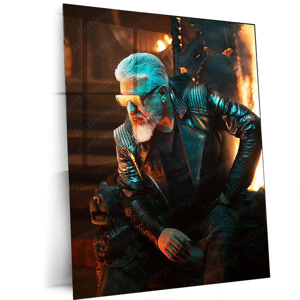 Movies & Series Metal Poster | Thala Ajith Kumar Stylish Metal Poster | Mass South Superstar Wall Art | Premium Actor Portrait Frame 02 - TURTLEWINGS 