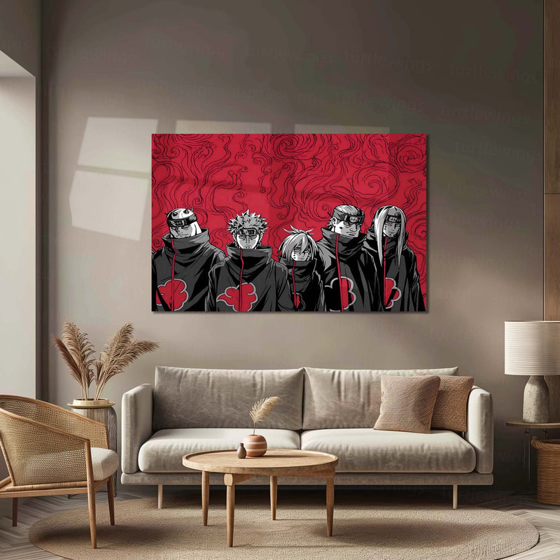 Anime Metal Poster | Akatsuki Legacy – Legendary Rogue Ninjas | Naruto Anime Wall Art  Akatsuki Clan Anime Metal Frame by TurtleWings