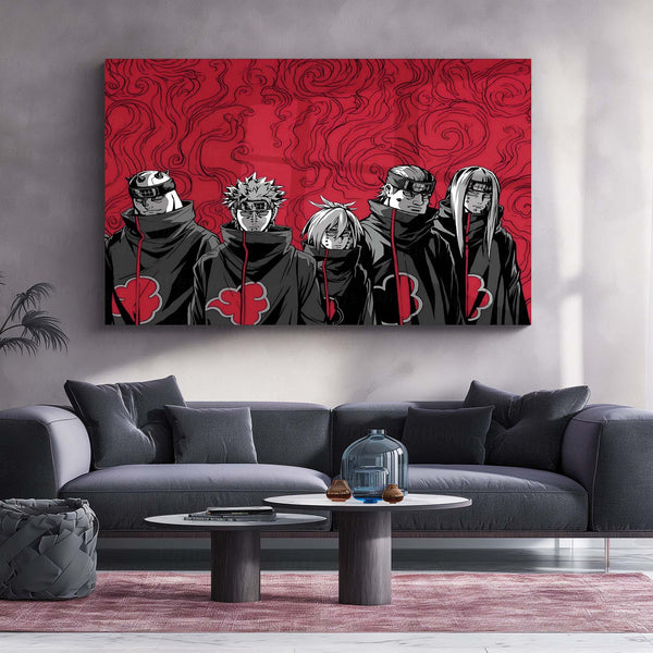 Anime Metal Poster | Akatsuki Legacy – Legendary Rogue Ninjas | Naruto Anime Wall Art  Akatsuki Clan Anime Metal Frame by TurtleWings