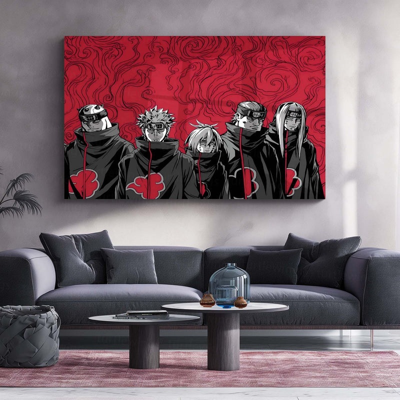 Anime Metal Poster | Akatsuki Legacy – Legendary Rogue Ninjas | Naruto Anime Wall Art  Akatsuki Clan Anime Metal Frame by TurtleWings