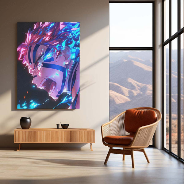 Anime Metal Poster | Akaza – Demon Slayer Metal Poster | Upper Moon Three Villain Wall Frame