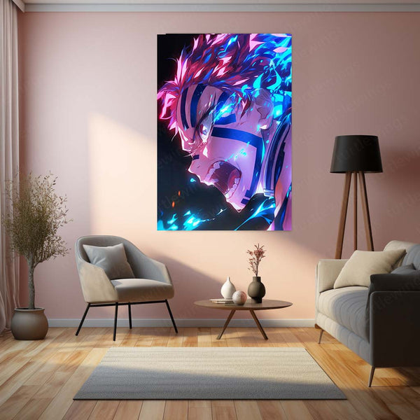 Anime Metal Poster | Akaza – Demon Slayer Metal Poster | Upper Moon Three Villain Wall Frame