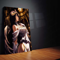 Anime Metal Poster | Overlord Metal Poster | Albedo Royal Guardian Wall Art | Dark Fantasy Anime Queen Metal Frame – product