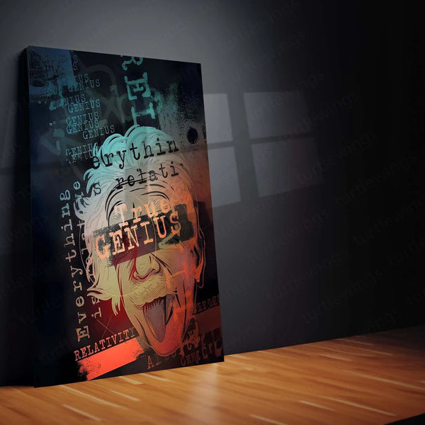 Urban Aesthetic Metal Poster | Albert Einstein Aesthetic Art Metal Poster – Inspirational Wall Decor - TURTLEWINGS 