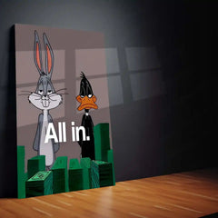 Quote Metal Poster |All In | High-Stakes, Zero-Doubt Hustle Metal Frame - TURTLEWINGS 