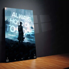 Quote Metal Poster | Always Hold On to Hope Metal Frame | Inspirational Quote Wall Art | Futuristic Motivational Metal Poster - TURTLEWINGS 