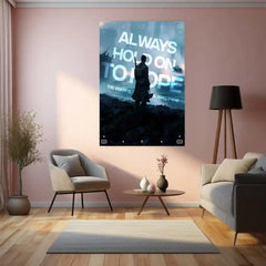 Quote Metal Poster | Always Hold On to Hope Metal Frame | Inspirational Quote Wall Art | Futuristic Motivational Metal Poster - TURTLEWINGS 
